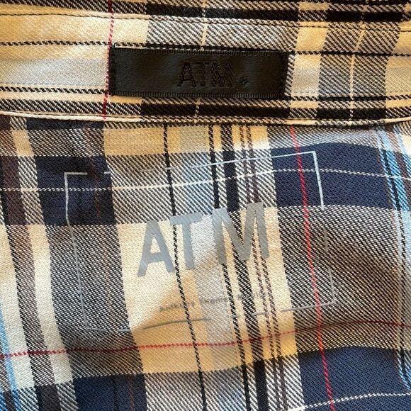 ATM Anthony Thomas Melillo Plaid Shirt Dress L - Picture 6 of 9
